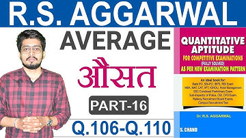#16 Average | औसत | Part 16 | ( RS AGARWAL ) | Tricks | Concept | Questions | Problems | Solutions