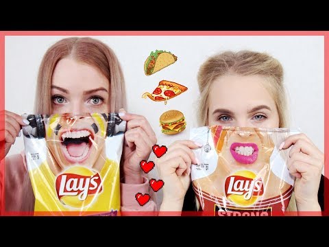 ОБЫЧНАЯ ЕДА против ЧИПСОВ ЧЕЛЛЕНДЖ / ЧТО ЛУЧШЕ? 😱 ПРОБУЕМ ЛУК, ВАСАБИ и ПЕРЕЦ / Алиса с сестрой
