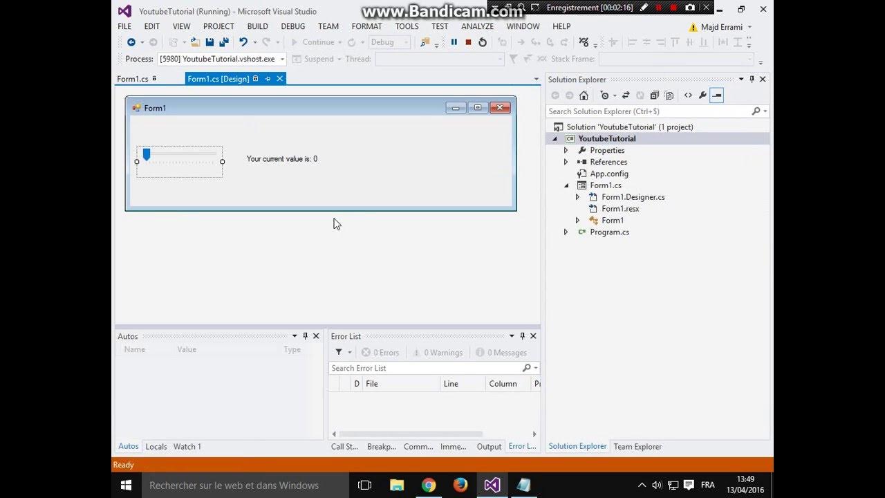 How to use trackBar In visual c# - YouTube