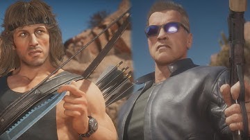 Rambo Vs The Terminator | All Intro/Interaction Dialogues - Mortal Kombat 11