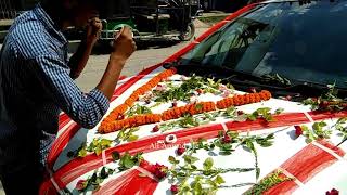 Local Style Wedding Car Decoration in West Bengal