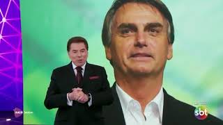 Silvio Santos sugere reeleição a Jair Bolsonaro no Teleton ao vivo.