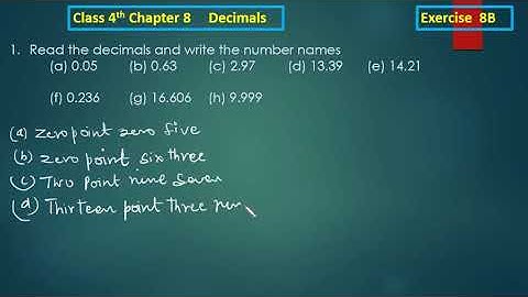 Class 4th | Ex - 8B | Q no. 1 | Chapter 8 | Decimals