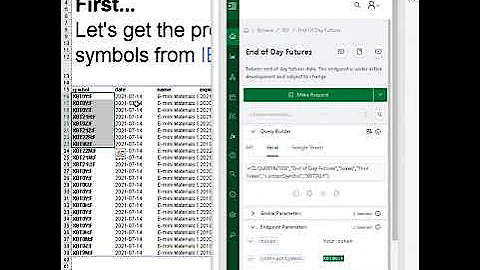 Get IEX Cloud data in Excel and Google Sheets - End of Day CME Crypto Futures using Cryptosheets