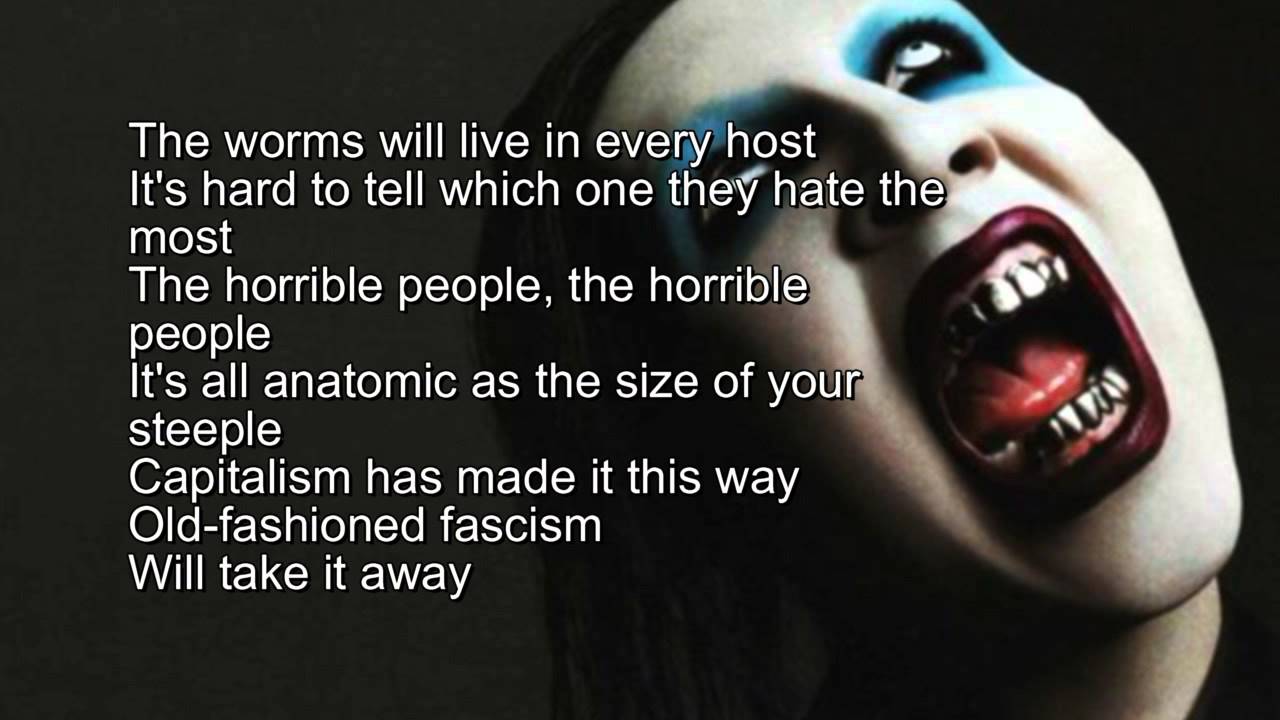 Marilyn Manson Beautiful People Instrumental With Lyrics Karaoke Youtube