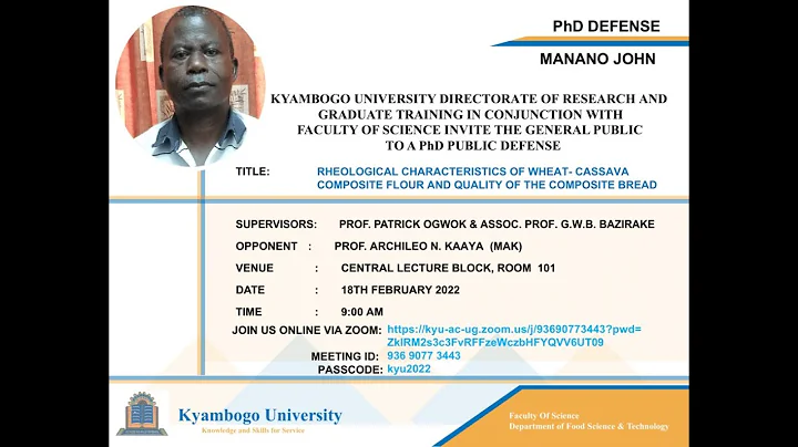 Kyambogo University PhD Public Defence - Manano John