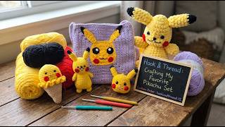 Hook &amp; Thread: Crafting My Favorite Pikachu #crochet #pokemon #pikachu 