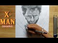 Marvel xmen wolverine drawing made simple  urdha arts  sketch of xman  logan