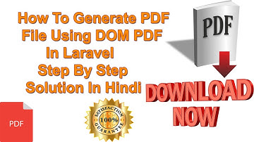 How To Generate PDF File Using DOM PDF In Laravel Step By Step Solution In Hindi