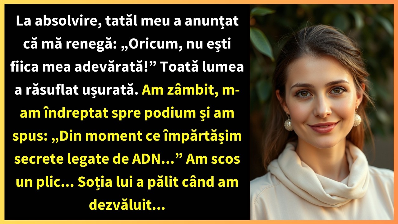 La absolvire, tatăl meu a anunțat că mă renegă: „Oricum, nu ești fiica mea adevărată!”