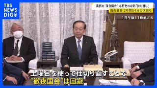 異例の“深夜国会”与野党の攻防「持ち越し」 過去最長2時間54分の演説も｜TBS NEWS DIG