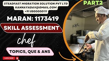 Part2 Skill Assessment Interview Questions & Ans-Chef || Commonly Asked Que || #youtube #immigration