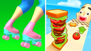 Smash Roll | Sandwich Run - All Level Gameplay Android,iOS - NEW UPDATE GAMEPLAY