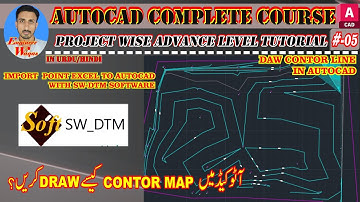 #5 | How To Draw Contour Lines in AutoCAD | Import Points from excel to AutoCAD with SW DTM | Urdu