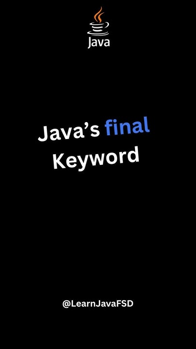 Java final Keyword 🔒 | Variables, Methods & Classes Explained! #java # ...