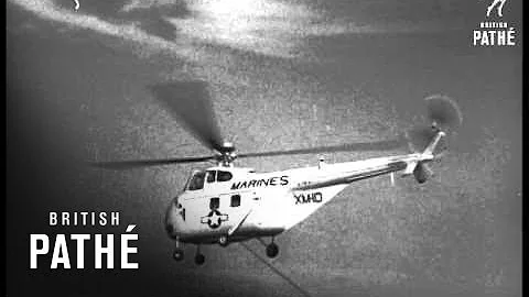 Marines Refuel Helicopters In Mid-Air (1956)