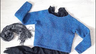 Свитер спицами Реглан Снизу из пряжи DONEGAL TWEED Свитер спицами Реглан Снизу из пряжи DONEGAL TWEED