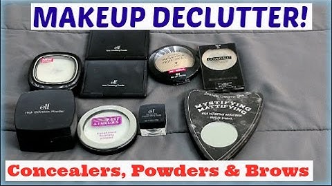 MAKEUP DECLUTTER 2017! Concealers, Powders & Brow Products!