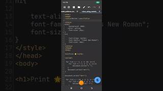Star Pattern Program in JavaScript #coding #shorts #html #javascript