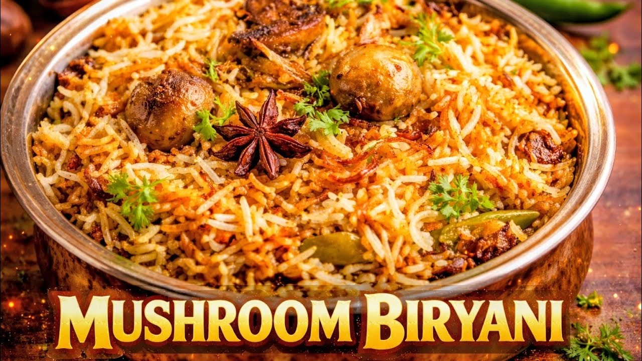 Ultimate Mushroom Biryani Recipe🔥#mushroom #biryani 