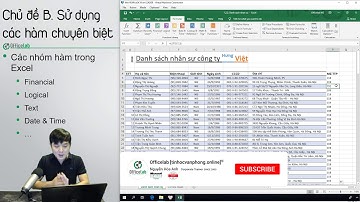 Học Excel 2: 1.2.2. Kết hợp các hàm LEFT, LEN trong nhóm hàm Text