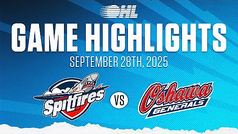 OHL Highlights: Windsor Spitfires @ Oshawa Generals Sep. 28, 2025
