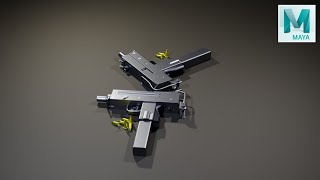 Modeling a 3D Mac 10 Using Autodesk Maya | Autodesk Maya Tutorial for Beginners a 3D Gun modeling