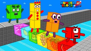 Мульт Finish the pattern Numberblocks crossing FRUIT SALAD bridge Super Mario Bros Game Animation