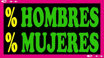 Algoritmo para calcular el porcentaje de hombres y mujeres en c++