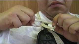 日本拳法　防具着装　紐の結び方