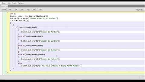 Write a program to enter the month number and print the season according to the criteria