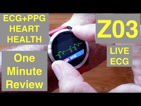 XANES Z03 ECG+PPG Blood Pressure IP68 Waterproof Fitness/Health Smartwatch: One Minute Overview
