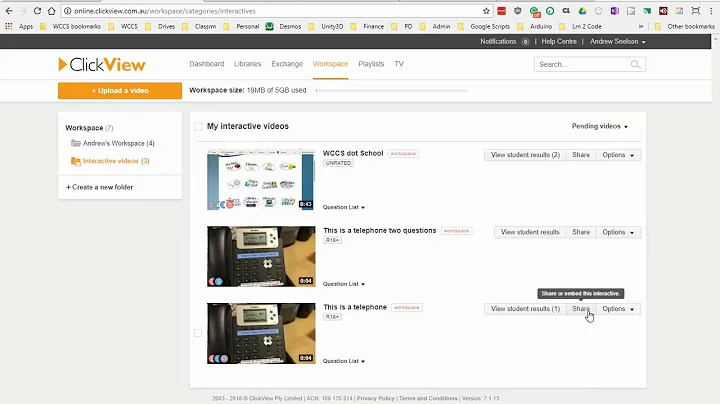 Sharing a ClickView Interactive video