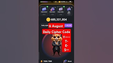 #6August Today Daily Cipher Code | Hamster Kombat Daily Combo Card | hamster Cipher Code 6 August