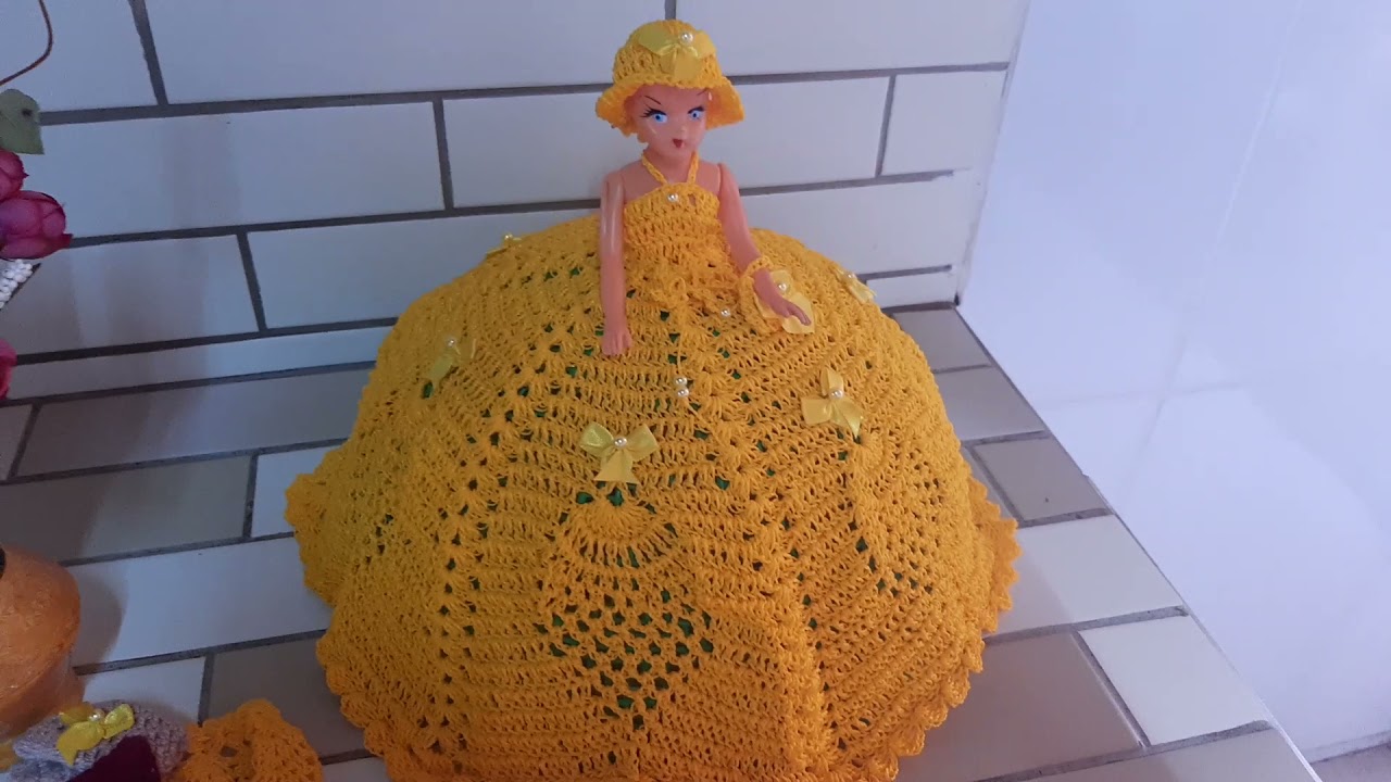 kit para o dia das mães ,vestido de abafador de crochê.