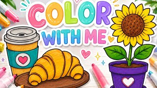 🎨 Color With Me | 4 Relaxing Coloring Pages Compilation ✨ Satisfying Coloring for Stress Relief