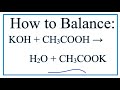 Balancing Chemical Reactions Concepts