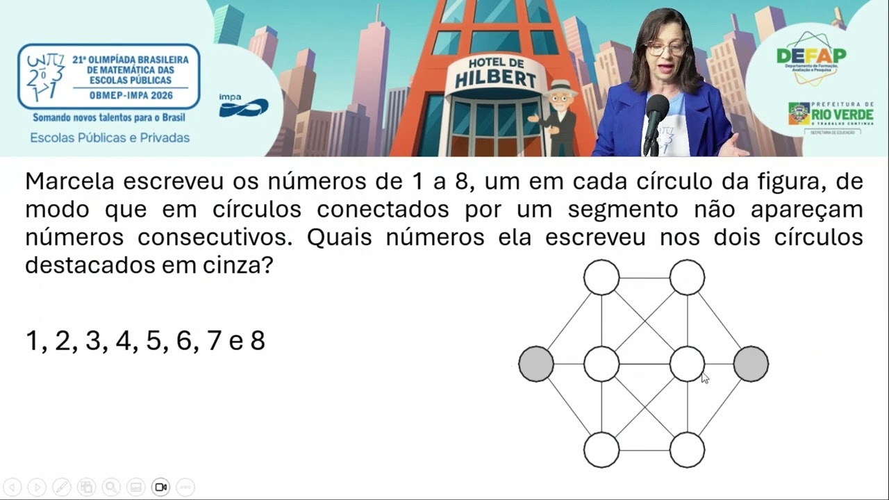 Questão OBMEP 2025 - Nível 01 - Números em cada círculo