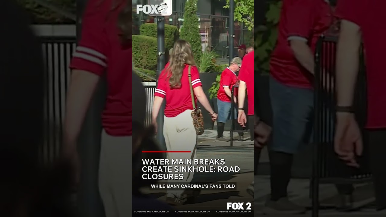 Major sinkhole in St. Louis disrupts Cardinals game traffic - YouTube
