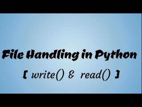 Write and Read functions | Python File Handling | Part 2 - YouTube