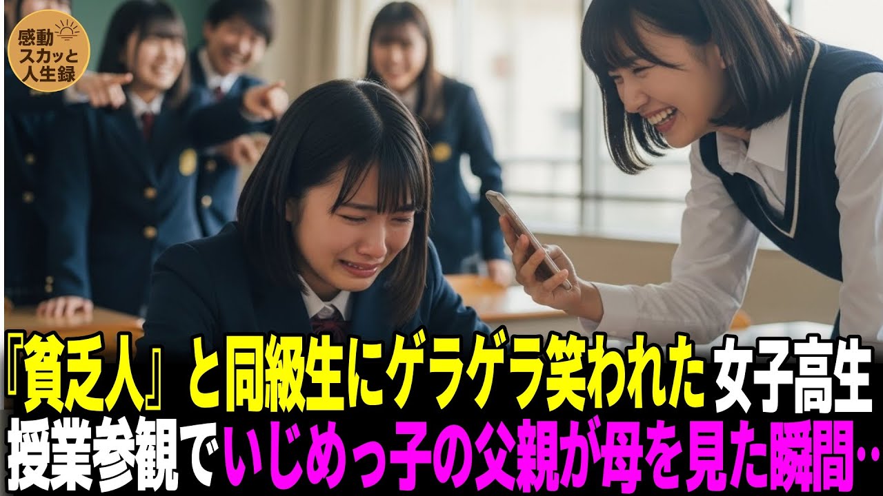 『貧乏人』と同級生にゲラゲラ笑われた女子高生。授業参観で、いじめっ子の父親が母を見た瞬間…