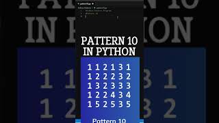 Python Number Pattern | Python ASCII Pattern Program | Pattern 10 #shorts #python
