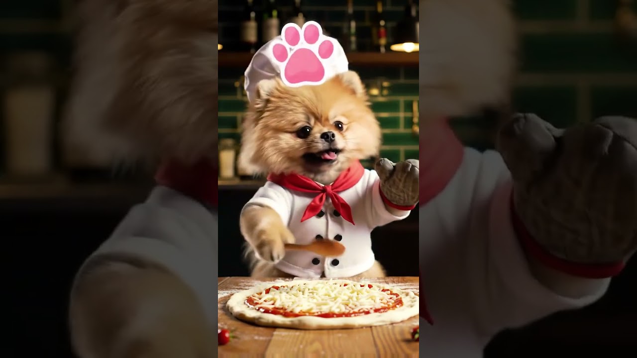 Tiny Pomeranian Chef Makes the Cutest Pizza Ever! 🍕🐶