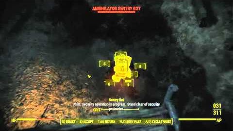 Fallout 4 : Annihilator Sentry Bot Gameplay