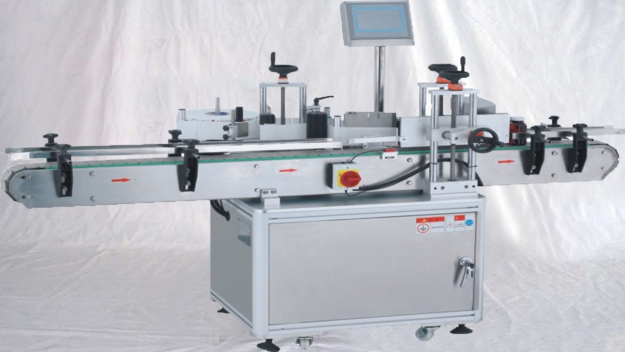 taper container labeling machine linear round bottles labels applicator