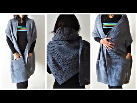 Как связать шарф шаль спицами