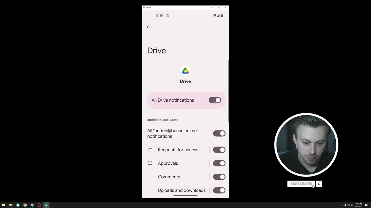 How to disable Google Drive App notifications