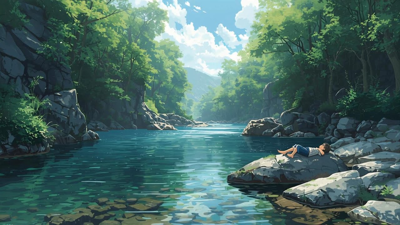 【睡眠用BGM】🌿川のせせらぎと自然音｜癒しの安眠・快眠サウンド💤｜作業・睡眠用長時間BGM（1時間半） - YouTube
