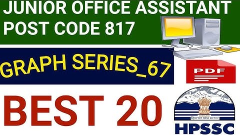 HPSSC JOA IT POST CODE 817 || GRAPH SERIES || BEST 20 QUESTIONS || कम से कम 10 प्रश्न ठीक होने चाहिए