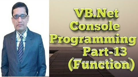 function in VB.Net console programming